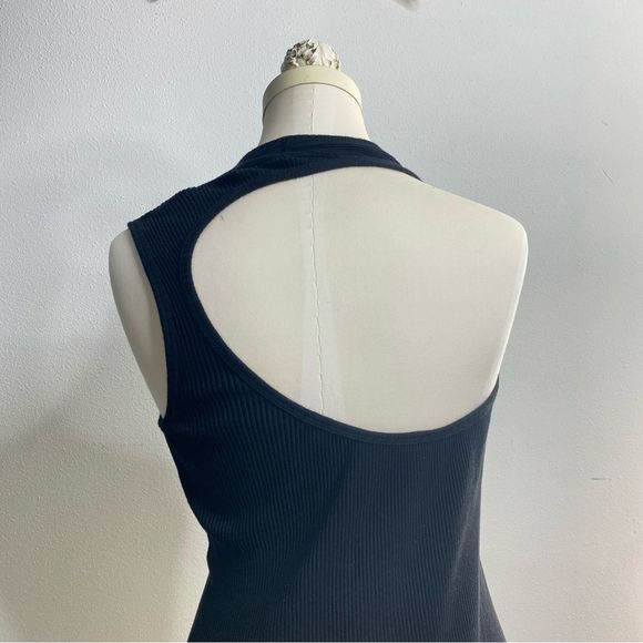 Helmut Lang Black Pulled Asymmetrical Tank Top - Picture 6 of 16